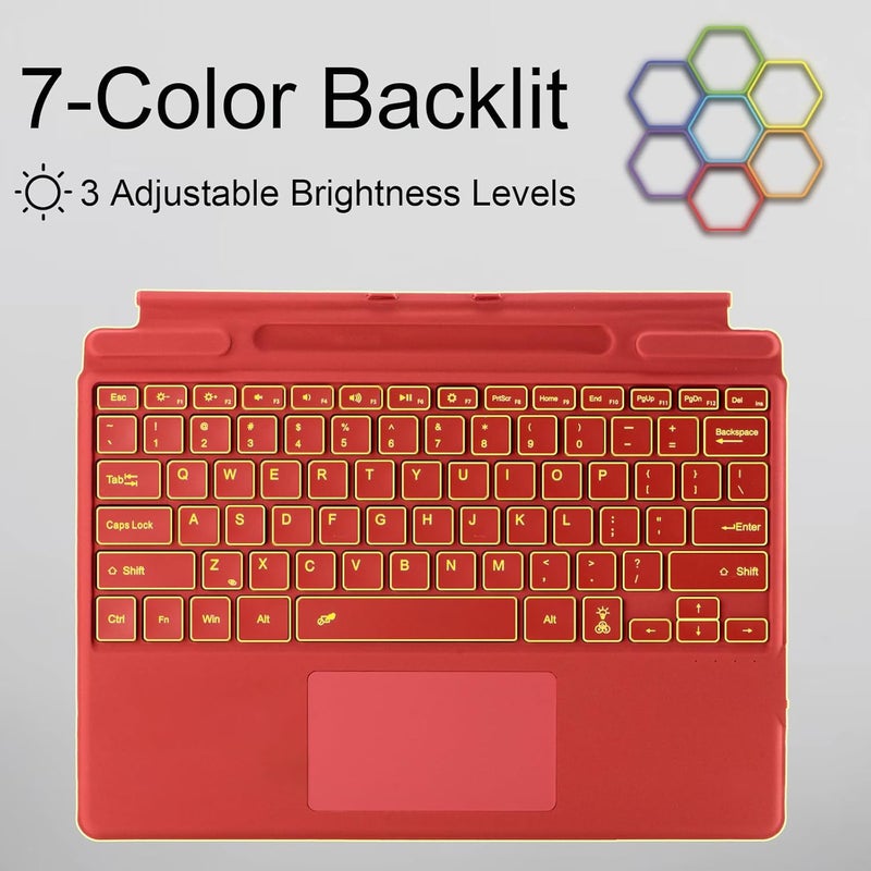 Zoof Type Cover for Microsoft Surface Pro 13 inch, Compatible with Surface Pro 13"(11th Edition) / Pro 11 / Pro 10 / Pro 9 / Pro 8 / Pro X, Portable Slim Bluetooch Keyboard with Touchpad, Pen Holder - Image 4